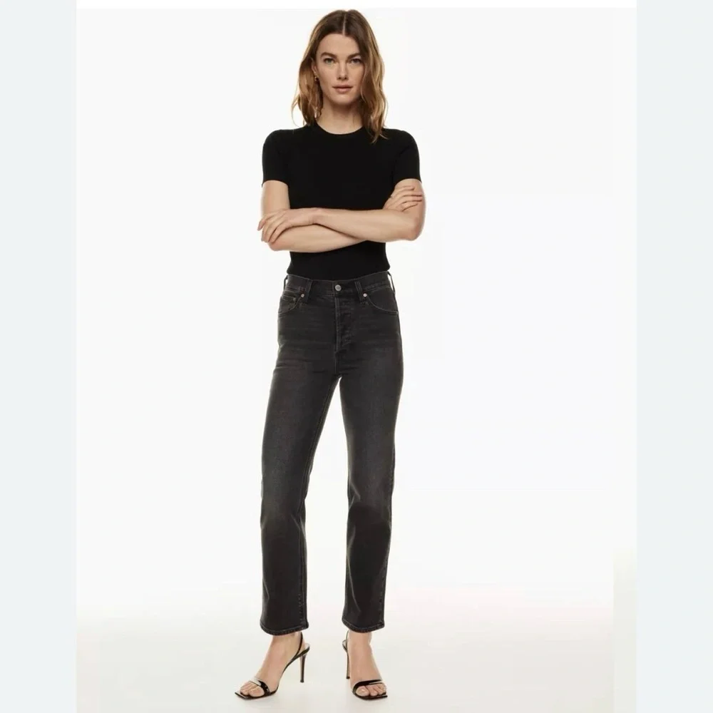 Denim Forum The Arlo High Rise Straight Jean Size 27 - Picture 1 of 7